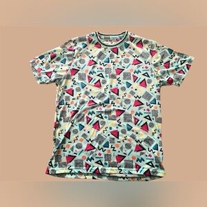 80’s 90’s  Vintage Retro shirt , Drill clothing CO Geometric Patterned  Shirt